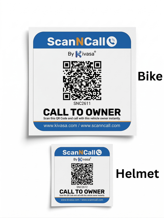 ScanNcall Smart QR for Bikes & Scooters – With Instant Contact & Emergency Call Solution