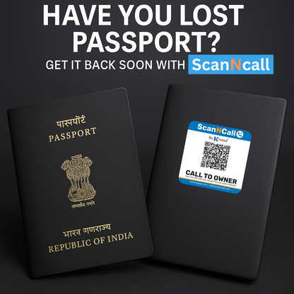 ScanNcall Passport QR Tag - Lost Passport Get it Back Instantly